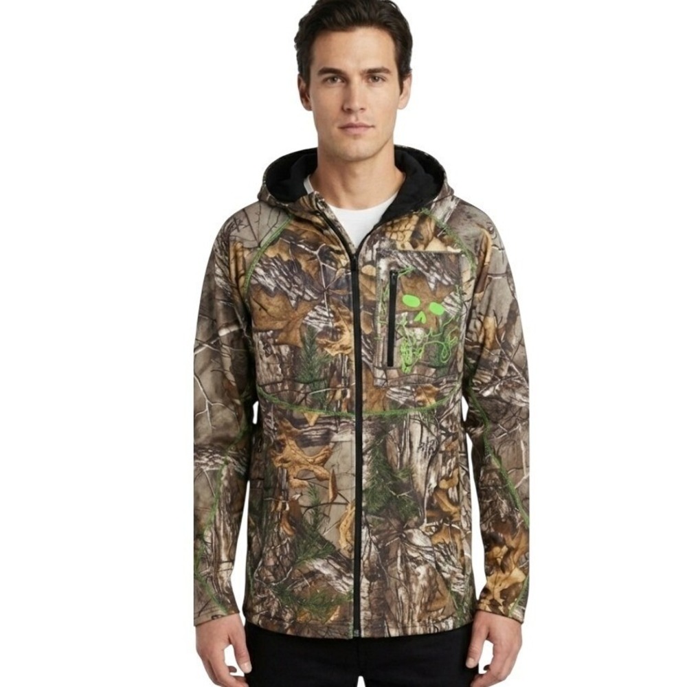 Bone Collector‎ Jacket Mens Medium Camo Hooded Full Zip Fleece Hunting Outdoors